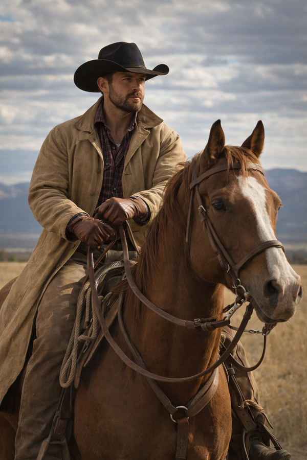 Bridger - Men's Western Style Riding Glove (Brown) - The Noble Badger Ltd