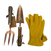 Sherborne Fork & Trowel Set - The Noble Badger - Gift Set - Premium Leather- Gardening Glove - Hand Tools - Trowel - Fork